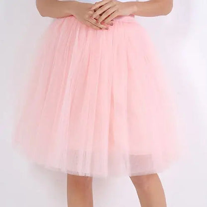Quality 5 Layers Fashion Tulle Skirt Pleated TUTU Skirts Womens Lolita Petticoat Bridesmaids Midi Skirt Jupe Saias faldas