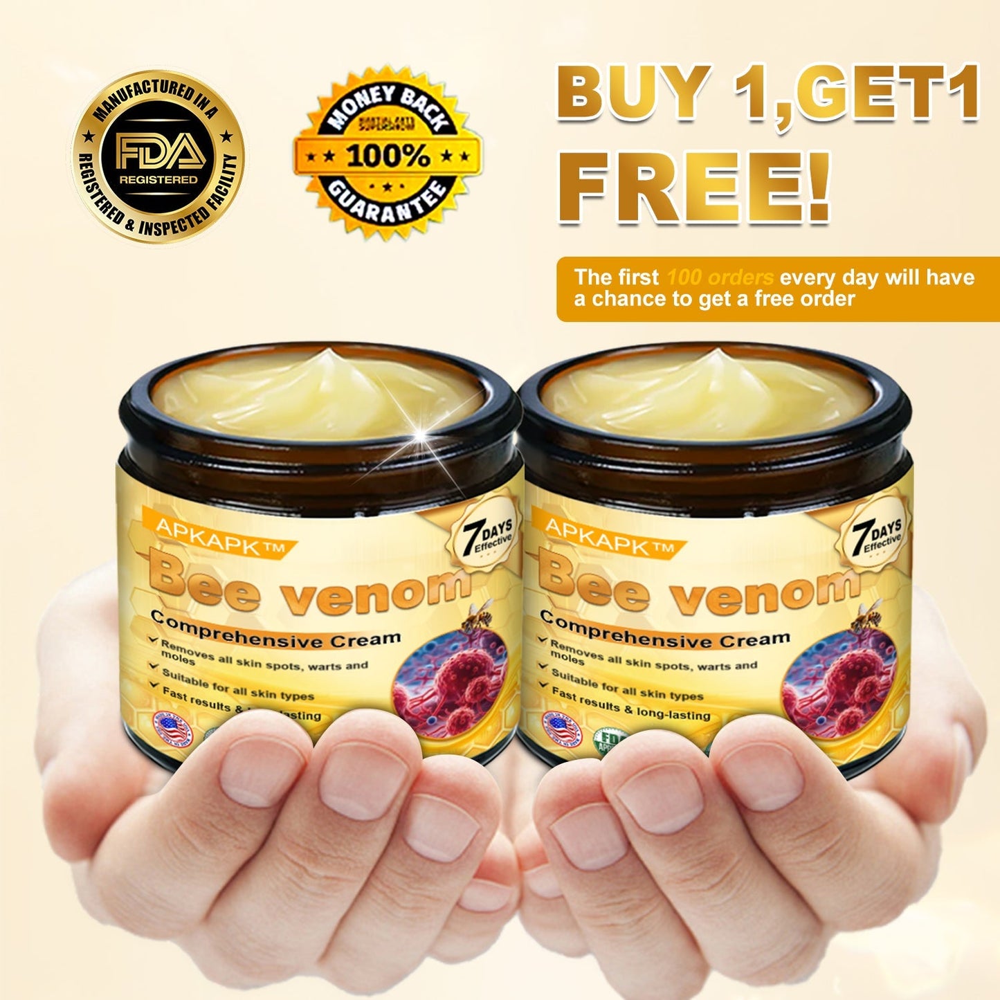 ✨✨ APKAPK® Bee venom Comprehensive Cream 🔥 Sagging Skin, Fine Lines, Loss of Firmness, Flat Bust, Drooping Hips, and More
